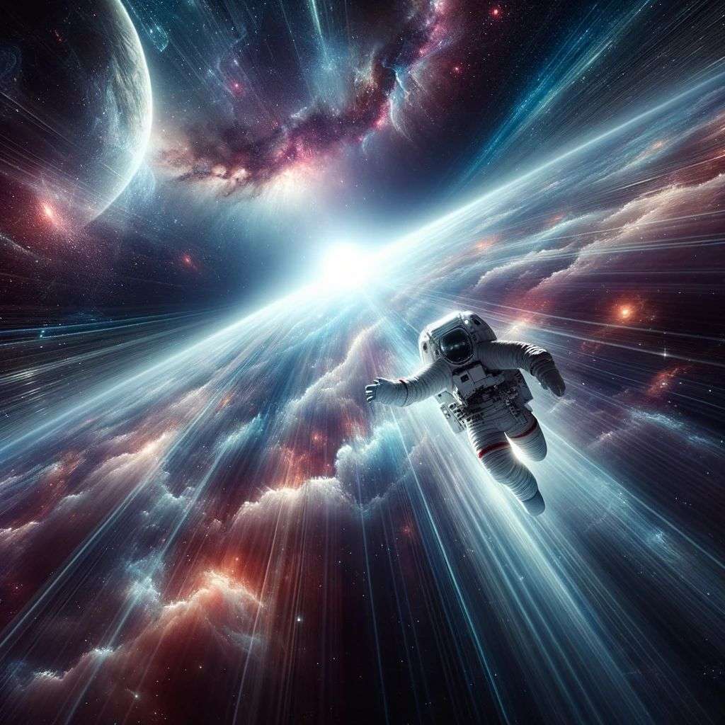 an astronaut, digital art, depth effects